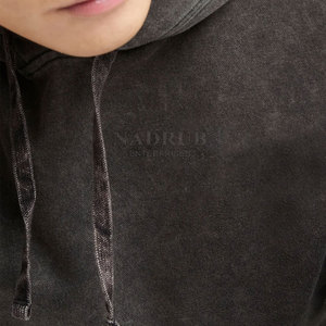 2025 Venta directa de fábrica Basics Vintage Effect Hoodies Logotipo personalizado Sólido Vintage Effect Hoodies para hombres - Product Image 6