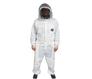 ชุดเลี้ยงผึ้งผ้าฝ้ายเต็มตัวพร้อมฮู้ดผ้าคลุมหน้าแบบรองรับตัวเองผลิตโดยผลิตภัณฑ์ huzaifa (ยืนยัน PayPal แล้ว) - Product Image 1