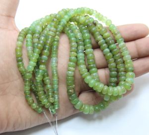 Cuentas redondas lisas de crisoprasa, cuentas de piedras preciosas naturales, tamaño 5X8MM, aproximadamente 16 pulgadas, para la fabricación de joyas - Product Image 3