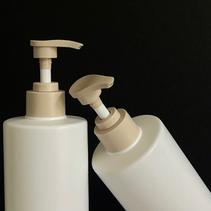 ขวด HDPE สีขาวฐานรองไหล่แนวนอนปั๊มผิวด้านสีน้ำตาล500มล. โลโก้กำหนดสีเองแชมพูครีมนวดผมเครื่องสำอาง - Product Image 3