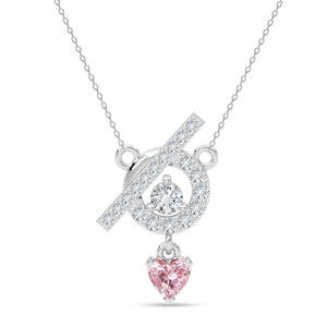 NOVAMART Fine Silver Terza <b>Pendant</b> with Chain <b>Emerald</b> Cut Diamond Religious Style Charm Rhodium Plated Gift Wholesale Export - Product Image 1