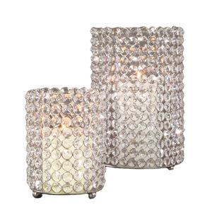 Bougeoir votif perlé en métal et cristal au design élégant pour la maison et la décoration de Noël Centres de table Artisanat - Product Image 2