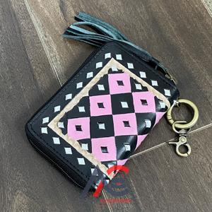 Breloques pour sacs pour femmes, vente en gros, luxe, designer, cuir véritable, artisanat, petit porte-monnaie mignon, mini porte-monnaie à carreaux avec porte-clés - Product Image 1