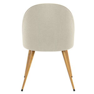 เก้าอี้รับประทานอาหารผ้าขาวขากลมทำจากไม้เก้าอี้เบาะสไตล์ยุโรปทันสมัย - Product Image 6