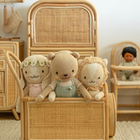 Jouet d'enfant écologique naturel en gros de nouveau design-train à pousser de la meilleure sécurité en rotin pour la santé des enfants et promouvoir la créativité