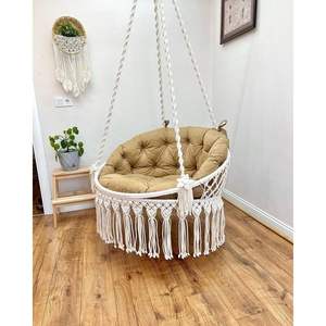 Elegant Handcrafted Macrame Swing <b>Chair</b> for Indoor & Outdoor Relaxation for <b>Balcony</b> & Garden Hanging <b>Chair</b> for Outdoor Furniture - Product Image 2