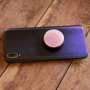 Empuñadura de teléfono ajustable de forma redonda de cuarzo rosa Natural soporte para móvil cabujón Gemstonen cuarzo decorado encantos de agarre de teléfono - Product Image 2