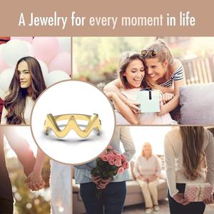 Anillo de Plata de Ley 925 Chapado en Oro de 14K, Hecho a Mano, Clásico, Moderno, con Patrón Ondulado para Mujer, para Bodas y Fiestas - Product Image 2