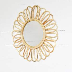 Espejo de ratán de fibra natural para casas rústicas y modernas, espejo tejido a mano para decoración ecológica - Product Image 5