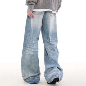 Custom Washed Fade Men Pantalones Casual Summer Wear Baggy New Selling High Quality Plus Size Men's Jeans Pantalones de mezclilla sueltos para hombres - Product Image 2