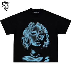 2024 vente en gros T-shirts graphiques Vintage pour hommes 100% coton Streetwear avec méthode d'impression numérique imprimée de Logo personnalisé - Product Image 6