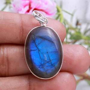 Labradorite bouddha pendentif sculpté labradorite guasha collier pendentif de pierres précieuses pour femmes labradorite fournisseur de pierres précieuses 925 sterling - Product Image 3