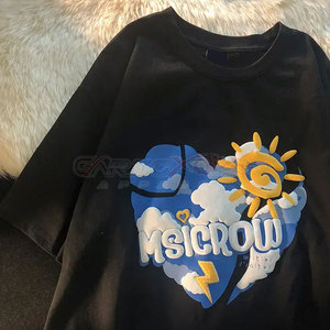 T-shirt surdimensionné pour femmes avec logo imprimé bouffant et coupe ample pour les tenues de mode urbaine t-shirt imprimé bouffant pour femmes - Product Image 5