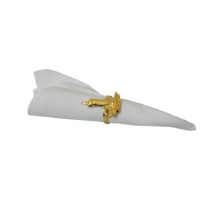 Servilletero de Metal de latón con diseño de hoja, decoración de vajilla para el hogar de Hotel, servilletero de Metal, decoración de mesa de boda, servilletero - Product Image 2