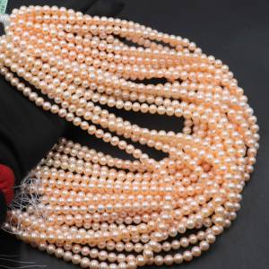 Cuentas Redondas de Perla Rosa Natural Genuina, Piedras Preciosas Lisas, Hilo de 7-8 mm, 15 Pulgadas, Cuentas de Perla Rosa para la Fabricación de Joyas - Product Image 3