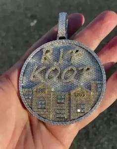 Colgante de moissanita real de corte redondo de 3,30 quilates chapado en oro blanco de 14 quilates con letra personalizada para fiestas - Product Image 6