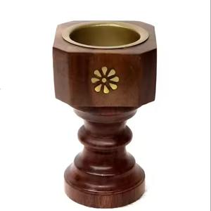 Premium Modern Luxury Brass Metal <b>Incense</b> <b>Burner</b> & <b>Holder</b> Handmade Wooden Box in Black Color - Product Image 6
