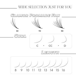 Extensiones de Pestañas Postizas Ultra-rápidas WIPSY 9D Hechas a Mano con Fibra PBT Coreana de 0.05mm de Grosor C/D/CC para Abanicos de Volumen Preformados - Product Image 4