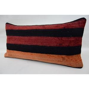 Almohada de lana a rayas rojas, cojín decorativo Rectangular tradicional de 12x24 pulgadas, patrón Vintage de tejido suave para ropa de cama - Product Image 3