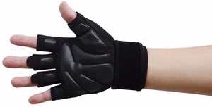 Wholesale Men's Leather Half-<b>Finger</b> Lace-Up Weight Lifting Gloves with Anti-Slip Grip Custom Logo & Color Options - Product Image 2