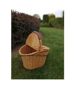 Compact <b>rattan</b> basket for toiletries with soft interior ideal for organizing small items in guest bathrooms - Product Image 3