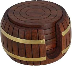Handmade High Quality Round <b>Wooden</b> <b>Coasters</b> With Smooth Finish For Hot & Cold Beverages At Affordable Price - Product Image 4