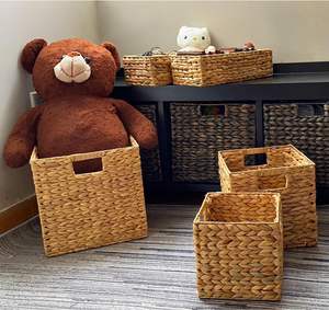 Paniers de rangement en osier sur mesure pour étagères-Comprend de grands paniers en jacinthe pour organiser et ranger - Product Image 6