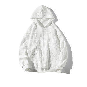 2025 Latest Design Wholesale Custom Winter Heavyweight 200gsm Oversized Men's <b>3D</b> Embossed Anti-shrink Polyester/Cotton <b>Hoodies</b> - Product Image 5