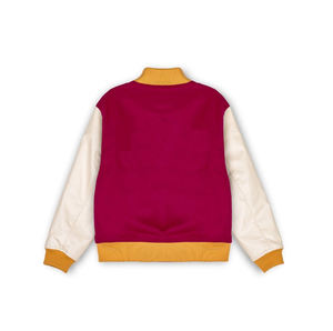 Chaqueta universitaria acolchada para hombre, con mangas de cuero de invierno, cuello mandarín informal, a prueba de viento, de lana personalizada, para hombre - Product Image 2