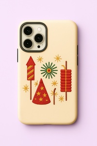 New Colorful Festive Lights Embroidery Soft Silicone Phone Case Anti-Slip Comfortable Grip Shockproof <b>Back</b> Cover Holiday Phone - Product Image 2