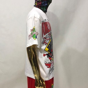 Camiseta de algodón de marca personalizada para hombre, de gramaje alto, con estampado serigrafiado y lavado ácido, de lujo, con gráfico, corte holgado y corto - Product Image 5