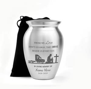 Personalized Semi Truck <b>Mini</b> <b>Urns</b> <b>for</b> Human <b>Ashes</b> Stainless Steel Keepsake <b>Urns</b> from Indian Exporter - Product Image 2