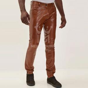 Pantalon en cuir de haute qualité pour l'hiver, coupe droite mi-longue, tissu en toile léger et écologique, tailles et couleurs personnalisées disponibles pour hommes - Product Image 4