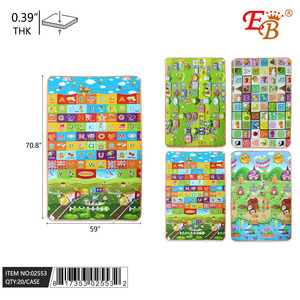 1.5*1.8*1CM ABC réversible coton tapis de sol lavable carré impression pour chambre salon enfants Beach-20PC/CS en sac maison essentiels - Product Image 1