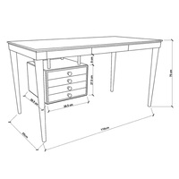 Bureau de bonne qualité en bois bureau d'ordinateur bois massif couleur naturelle taille personnalisée design moderne