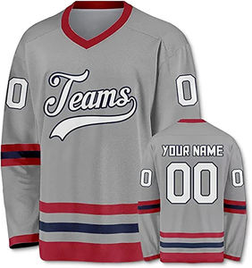 Maillot de sport en polyester 100% de couleur personnalisée, vêtements de hockey sur glace respirants avec numéro imprimé personnalisé - Product Image 3