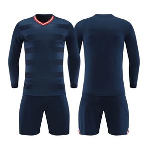 Ensemble de maillots de football à manches longues pour hommes, uniformes d'entraînement de course pour adultes à bas prix pour l'équipe, uniformes de sport vierges d'hiver pour garçons - Product Image 2