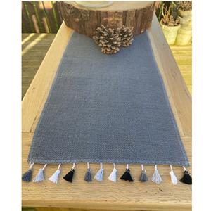 Camino de mesa de yute y encaje con borlas de color personalizado, alfombrilla de mesa tejida para el hogar, hoteles, bodas y vacaciones, precio razonable - Product Image 1