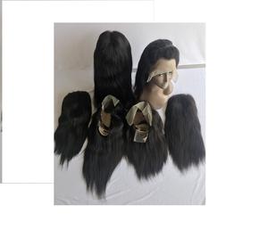 วิกผมลูกไม้คุณภาพสูงสำหรับวัดอินเดีย100% ปิดตรงหนังกำพร้าชิดกัน250% ความหนาแน่นของ12A เกรดท็อปเครื่องเรมี่สองชั้น - Product Image 1