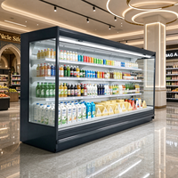 Réfrigérateur Commercial Multidecks Ouvert 3,75 m à Système Split, Refroidisseur d'Air, Télécommande, Affichage Numérique, pour Supermarché, Produits Laitiers et Boissons - Vente Directe Usine
