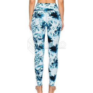 กางเกงเลกกิ้งผู้หญิงขายดี ลายมัดย้อม คุณภาพสูง แห้งเร็ว ระบายอากาศได้ดี เหมาะสำหรับโยคะ เอวยางยืด พิมพ์ลายแบบซับลิเมชั่น - Product Image 3