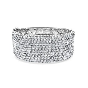 Hermosa pulsera de diamantes cultivados en laboratorio de corte redondo, excelente corte, joyería personalizada, brazalete con incrustaciones, regalo increíble para ella - Product Image 1
