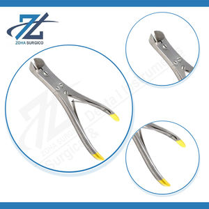 Cortador manual de alta calidad con mangos dorados y borde de carburo de tungsteno para cortar alambre de Kirschner de hasta 2.5 mm y 215 mm de longitud - Product Image 4