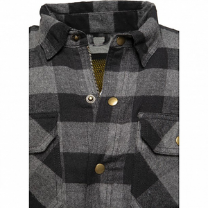 Aramid check เสื้อป้องกันสำหรับผู้ชาย, เสื้อกันลมสำหรับขี่มอเตอร์ไซค์บุนวมซับในผ้าสักหลาด - Product Image 3