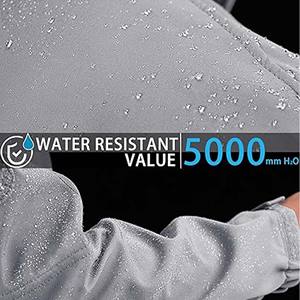 Veste Soft Shell légère pour hommes pour la randonnée et le camping col montant matériau imperméable avec fermeture à glissière - Product Image 3