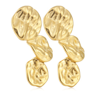 Boucles d'oreilles pendantes en or haut de gamme Yunnique, forme en U, motif végétal pour femmes, styles variés, 19053, boucles d'oreilles tendance Lotus - Product Image 1