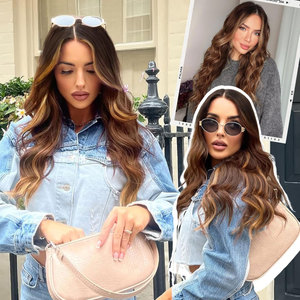 วิกผมหยักศกสีบลอนด์ดูเป็นธรรมชาติเส้นใยสังเคราะห์มีลูกไม้ด้านหน้าสำหรับผู้หญิงผมยาวสำหรับปาร์ตี้ทุกวันสไตล์ไฮไลต์สีน้ำตาล - Product Image 4