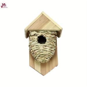 Nidos de pájaros pequeños tejidos de hierba y madera, nido de colibríes, nidos de pájaros al aire libre, Nido de Pájaros tejido a mano para jardín al aire libre - Product Image 4