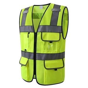 Gilet de sécurité réfléchissant avec logo personnalisé et multi-poches de haute qualité Construction industrielle en plein air Vêtements de travail de sécurité haute visibilité - Product Image 2