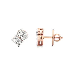Twin Sparkle Toi Et Moi Diamond <b>Stud</b> Earrings - Product Image 3